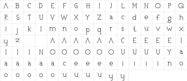 EleanorSatnightDemo Regular  glyph index