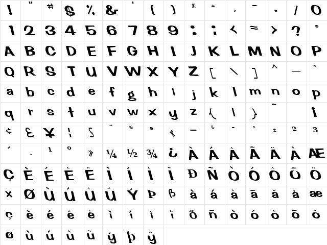 FertileMindPlus Regular  glyph index