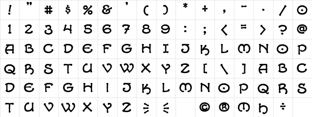 CC Alchemite Regular  glyph index