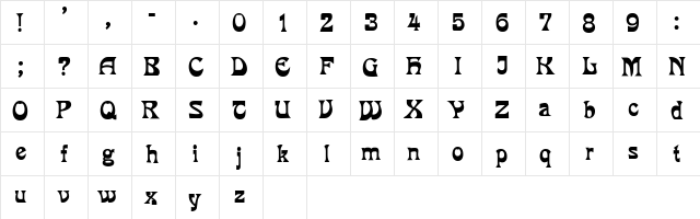 PescaderoSSK Bold  glyph index