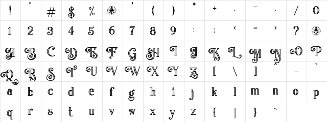 Treva del Mar Hollow Personal Use Only Hollow  glyph index
