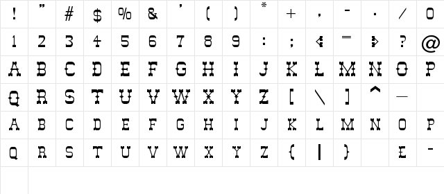 Adelita Regular  glyph index