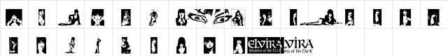 Elvira Dingbats Regular  glyph index