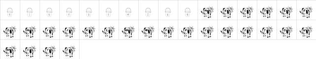 Sacred Cow Regular  glyph index