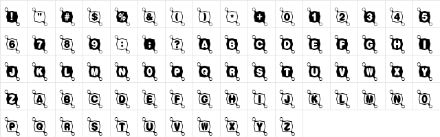 BallTack Regular  glyph index
