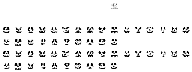 Halloween_Bats_Punkinhead Regular  glyph index