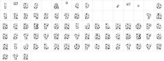 CD Crossword Regular  glyph index