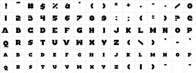 Altered Quest Regular  glyph index