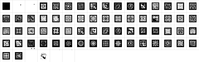 OldArtGallery Regular  glyph index
