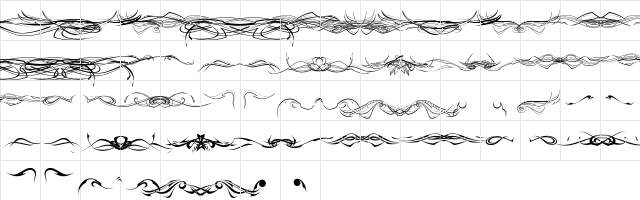 RaseTribals Regular  glyph index