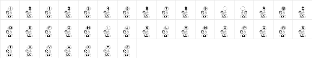 KR B'ball Regular  glyph index