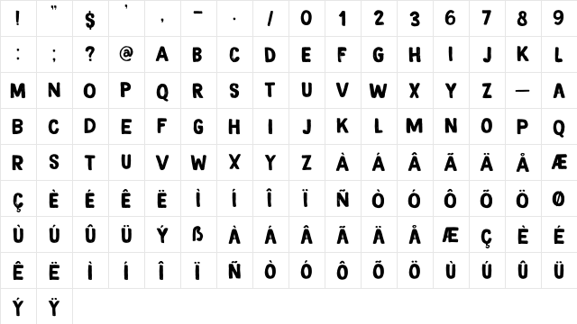 DK Magical Brush Regular  glyph index