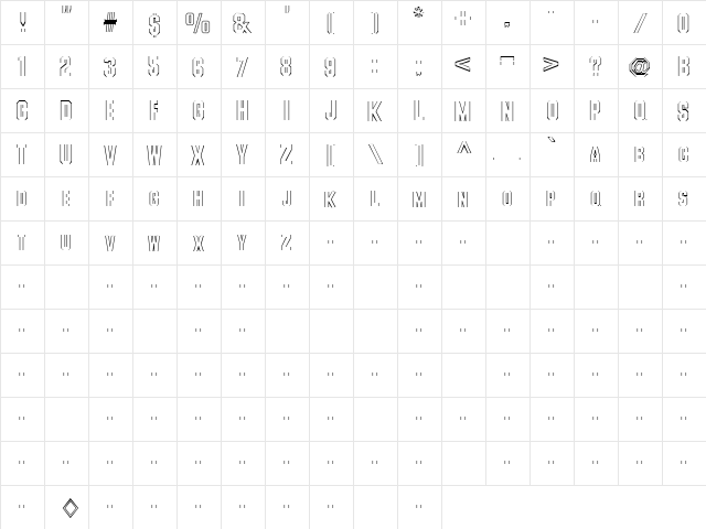 Refuse 1 Regular  glyph index
