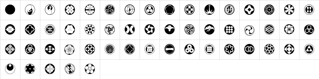 EdoFont Regular  glyph index