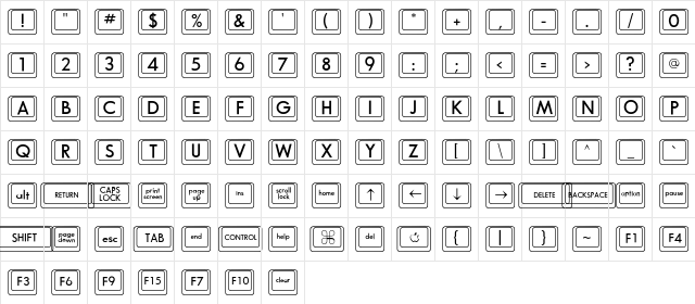 KCaps Regular  glyph index