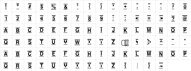 LD Pencil Regular  glyph index