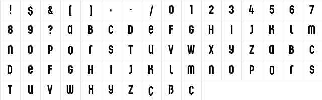Aurelio Unicase_Trial  glyph index