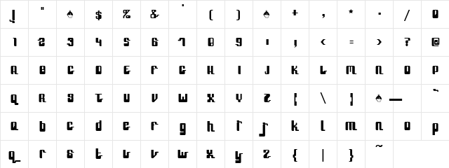 Haunted Hard Regular  glyph index