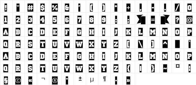 a_CampusSl Regular  glyph index