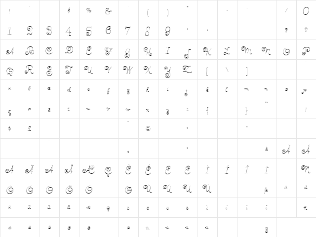 Hairspray Blonde  glyph index