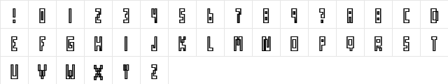 Uppity 2 Regular  glyph index