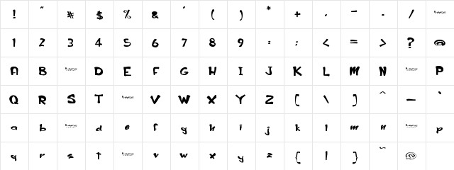 Badgery Rcwf  glyph index