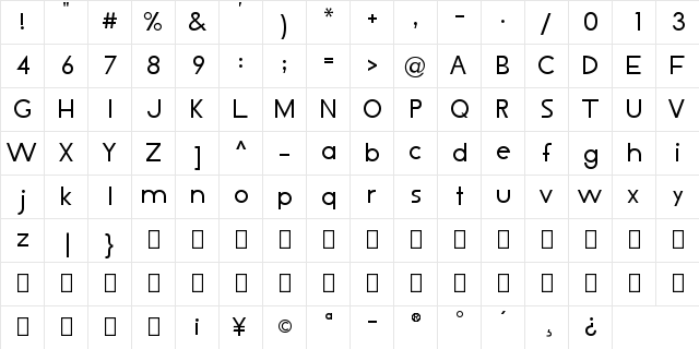 LJ Design Studios IS Regular  glyph index