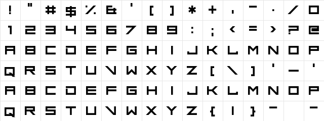 Blend Her Regular  glyph index