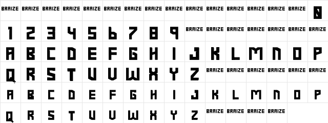 Braize-Demo Demo  glyph index