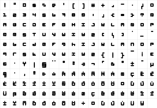 LinoleuMK Regular  glyph index