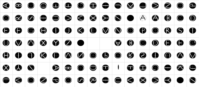 XperimentypoFourC RoundInvers  glyph index
