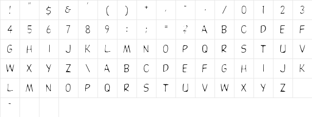 DORCAS Regular  glyph index