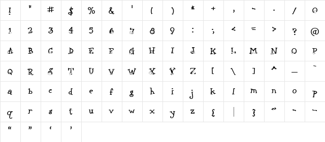 LD Fall Finds Regular  glyph index