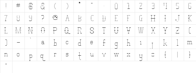 Vloderstone Lite Beta Regular  glyph index