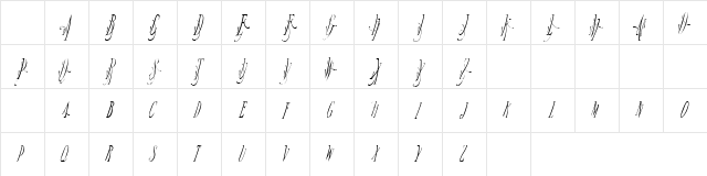 Broadway Monograms Plain  glyph index