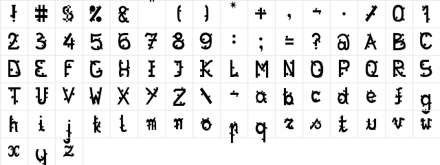 New Regular  glyph index