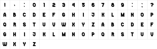 Casino Flat Shadow Regular  glyph index