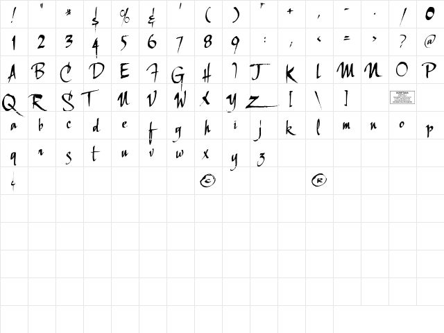 LHFScriptana COND Medium  glyph index