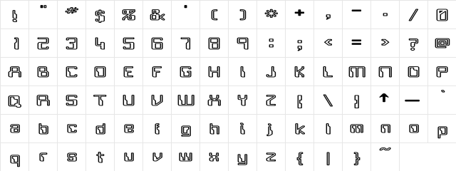 Future HE Bold Bold  glyph index