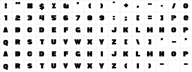 Take Me On Regular  glyph index