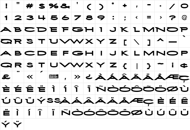 First Blind 2 Regular  glyph index