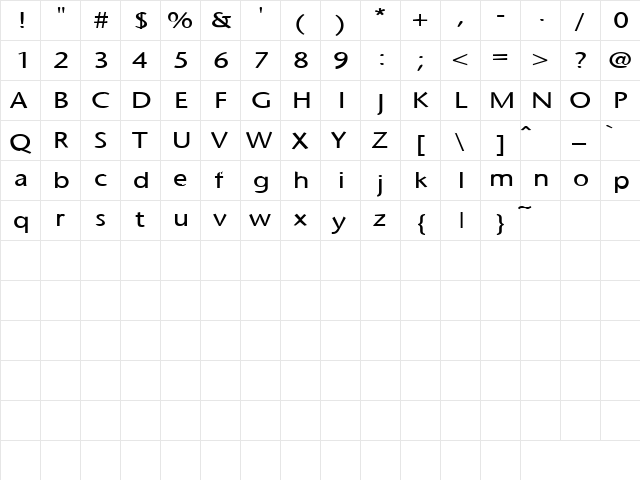 Four Sticks 2 Regular  glyph index