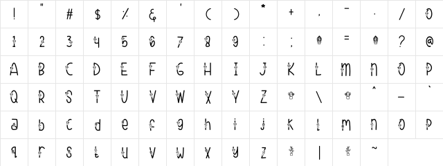 Cactuses Regular  glyph index