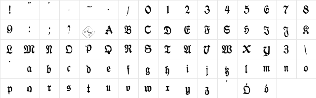 Antraxja  Goth 1938 Regular  glyph index