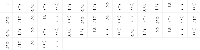 MMMteurs Cyber Regular  glyph index