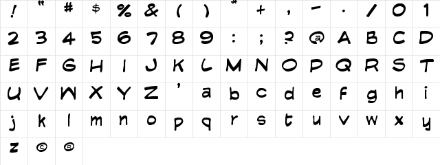 Edible Pet Regular  glyph index