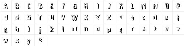 Ninja Justice Regular  glyph index