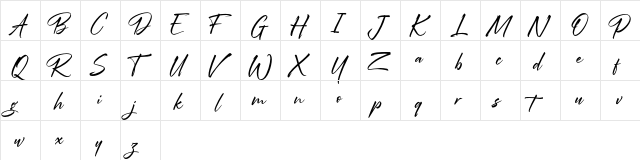Rawrilting FREE Regular  glyph index
