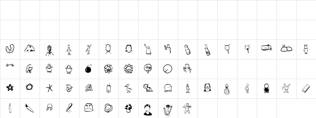 Carniwell Regular  glyph index