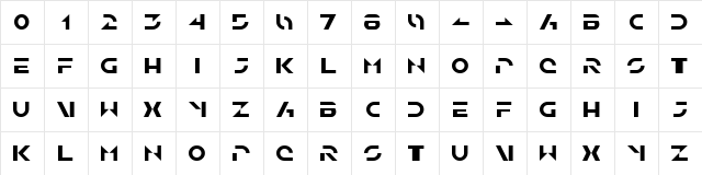 Solar Sailer Regular  glyph index